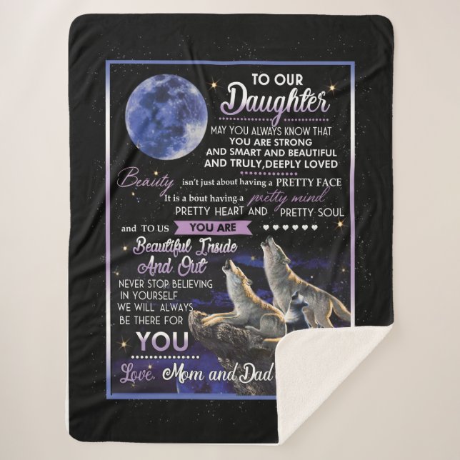 Daughter Lovers | To Our Daughter Love Mum And Dad Sherpa Blanket (Front)
