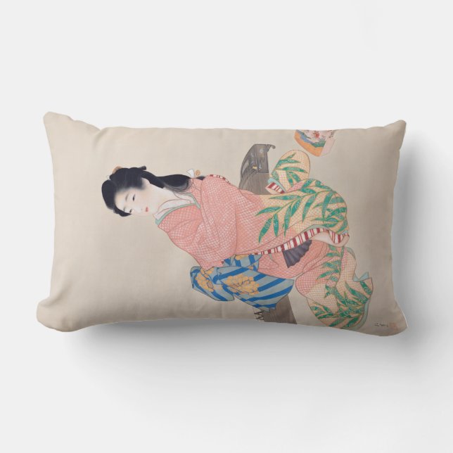 Daughter Miyuki (Beautiful Japanese Lady) (Asian) Lumbar Cushion (Front)