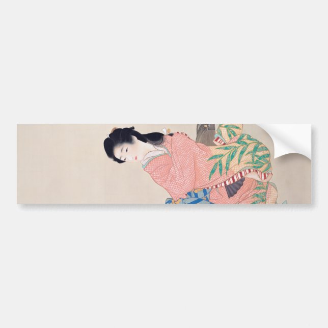Daughter Miyuki (Elegant Japanese Lady, Asian Art) Bumper Sticker (Front)