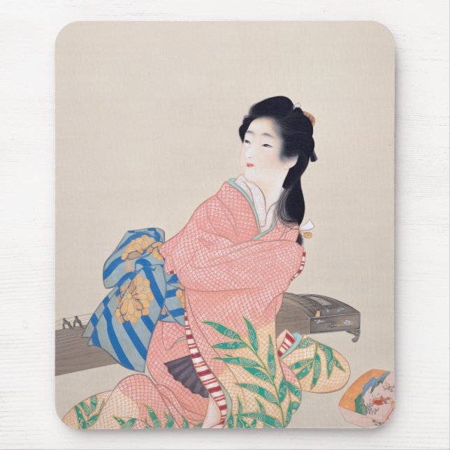 Daughter Miyuki (Elegant Japanese Lady, Asian Art) Mouse Mat (Front)