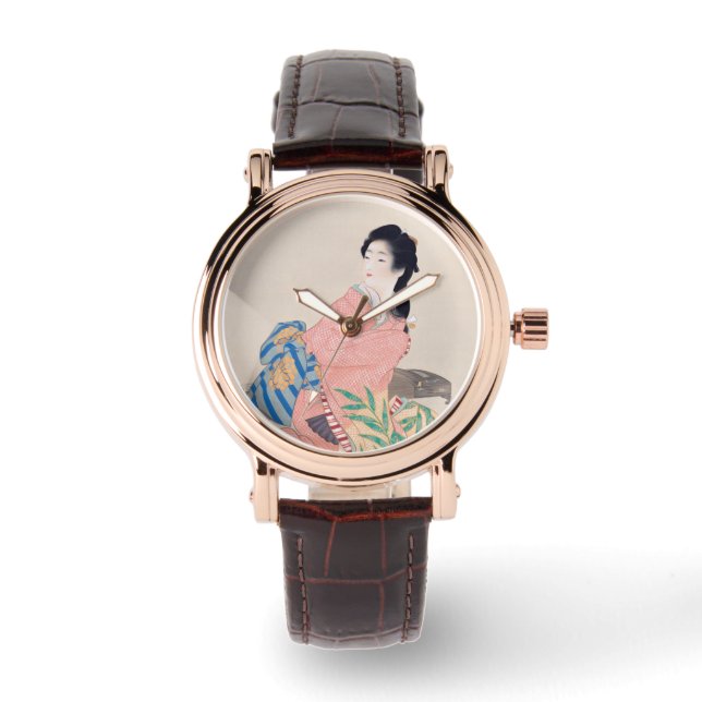 Daughter Miyuki (Elegant Japanese Lady, Asian Art) Watch (Front)