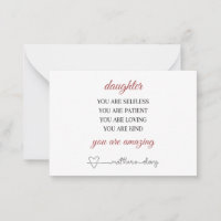 Daughter Mother's Day ,Poem Mother's Day Card 