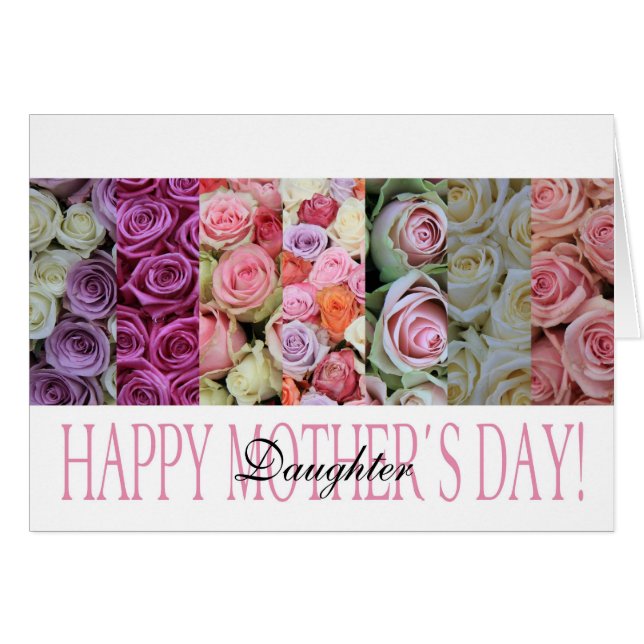 Daughter Mother's Day rose card (Front Horizontal)