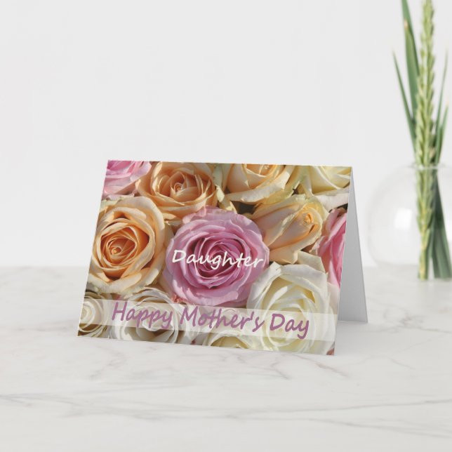 Daughter Mother's Day rose card (Front)