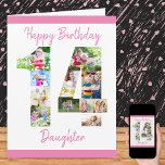 Daughter Number 14 Photo Collage Big 14th Birthday Card<br><div class="desc">Personalise this big 14th birthday card with up to 12 different photographs. Designed for your daughter (although 'daughter' can be edited to a name or whatever you want), the number 14 photo collage is a thoughtful way to give a birthday card with a unique and special quality. The template is...</div>