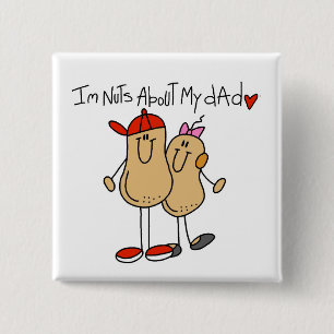 Daughter - Nuts About My Dad T-shirts and Gifts 15 Cm Square Badge
