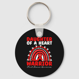Daughter Of A Heart Warrior Heart Disease Boho Rai Key Ring