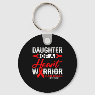 Daughter Of A Heart Warrior Heart Disease Red Ribb Key Ring