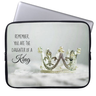 Daughter of a King with white crown Laptop Sleeve