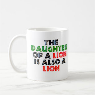 daughter of a lion coffee mug