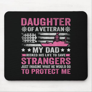 Daughter Of A Veteran Us Veteran Dad Daughter Vete Mouse Mat