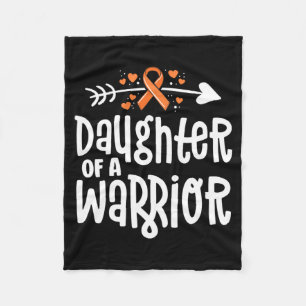 Daughter Of A Warrior Gift Family Leukaemia Cancer Fleece Blanket