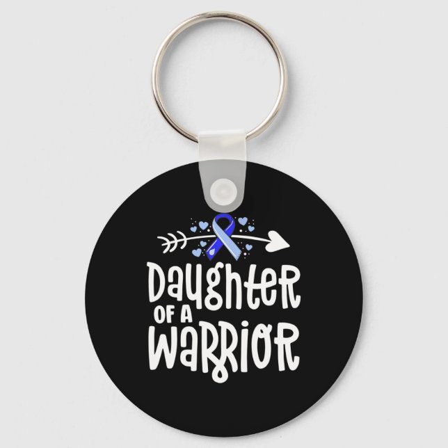 Daughter Of A Warrior Hydrocephalus Awareness Fami Key Ring (Front)