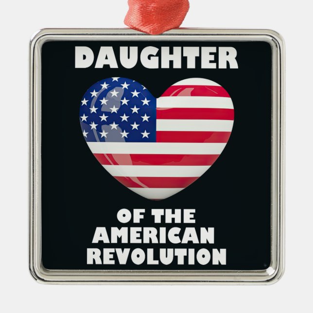 Daughter of the American Revolution DAR heart USA Metal Tree Decoration (Front)