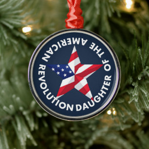 Daughter of the American Revolution DAR star USA Metal Tree Decoration