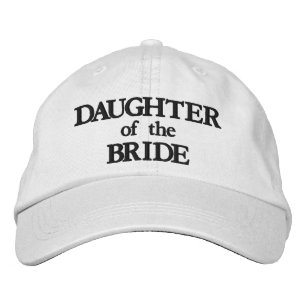Daughter of the Bride black white elegant wedding Embroidered Hat