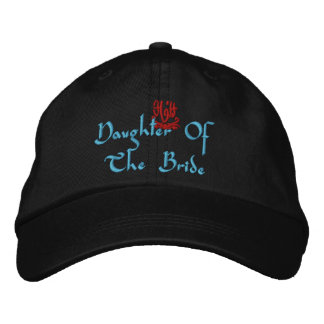 Daughter Of The Bride Wedding I Black Embroidered Hat