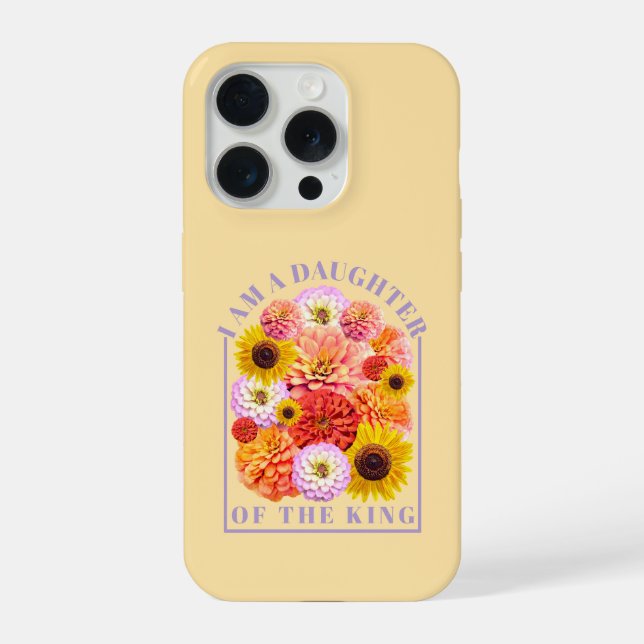 Daughter of the King Floral Affirmation iPhone Case (Back)