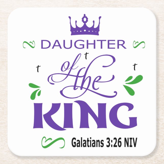 Daughter Of The King Paper Coaster (Front)