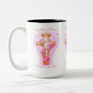 Daughter of the King-Royalty in Christ Two-Tone Coffee Mug