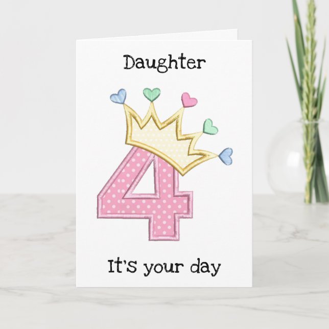  *DAUGHTER* ON HER "4th" BIRTHDAY CARD (Front)