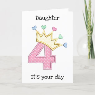*DAUGHTER* ON HER "4th" BIRTHDAY CARD