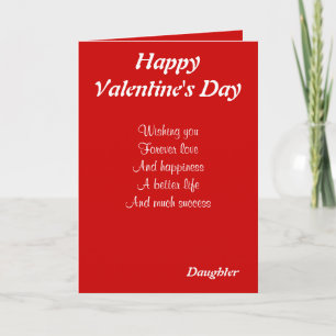 Daughter on valentine's day holiday card