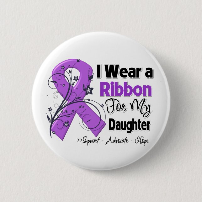 Daughter - Pancreatic Cancer Ribbon 6 Cm Round Badge (Front)
