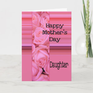 Daughter Pastel roses & stripes Mother's Day Card