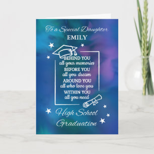 Daughter Personalise High School Graduation Quote Card