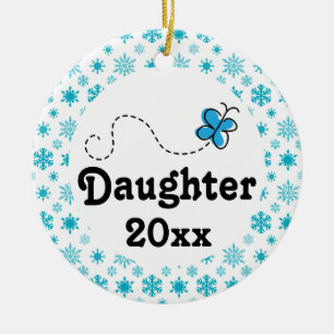 Daughter Personalised Snow Christmas Ornament