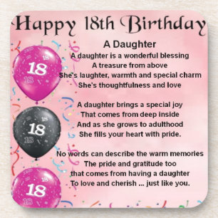 Daughter Poem - 18th Birthday Coaster