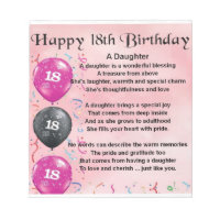 Daughter Poem - 18th Birthday