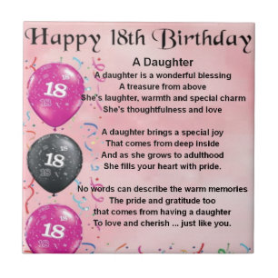 Daughter Poem - 18th Birthday Tile