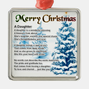 Daughter Poem - Christmas Design Metal Tree Decoration