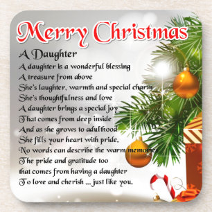 Daughter Poem - Christmas Image Coaster