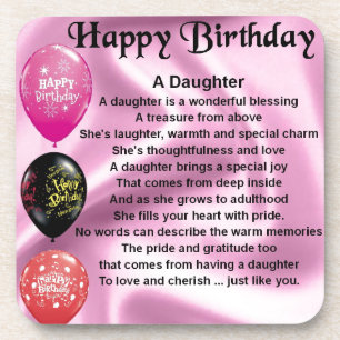 daughter poem  happy birthday coaster