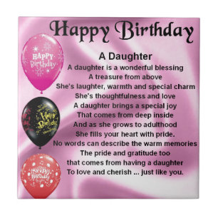 daughter poem  happy birthday tile