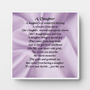 Daughter Poem Plaque - Lilac Silk Design
