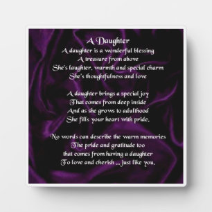 Daughter Poem Plaque - Purple Silk Design
