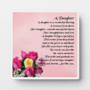 Daughter Poem Plaque - Roses Design