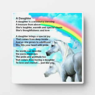 Daughter Poem Plaque - Unicorn Design