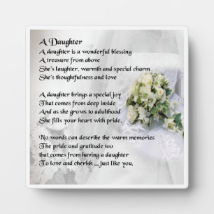 Daughter Poem Plaque - Wedding Design