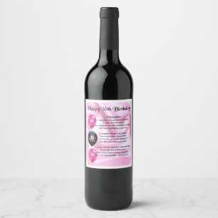 Daughter Poem Wine Bottle Label - 30th Birthday