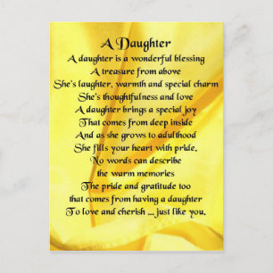 Daughter Poem — Yellow Silk Postcard