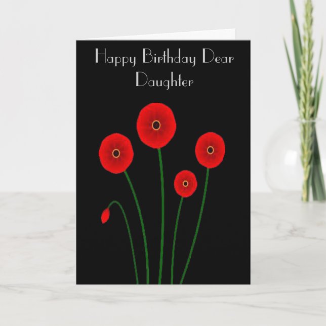 DAUGHTER POPPY GREETING CARD (Front)