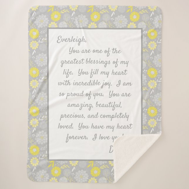 Daughter Proud of You Sherpa Blanket (Front)