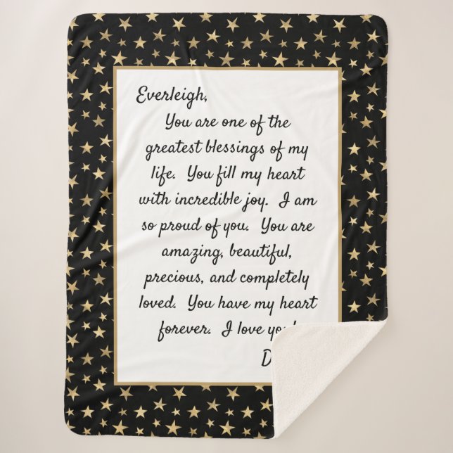 Daughter Proud of You Sherpa Blanket (Front)