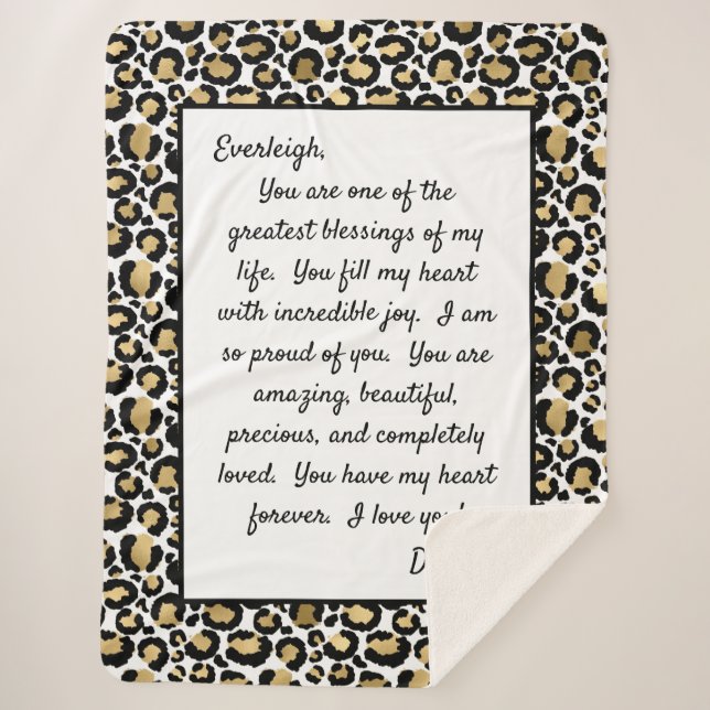 Daughter Proud of You Sherpa Blanket (Front)