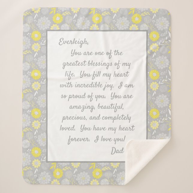 Daughter Proud of You Sherpa Blanket (Front)